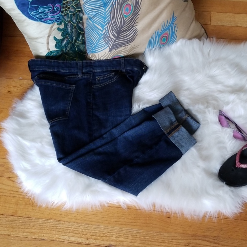 Gap Capri Jean Straight Cuff, Dk Wash, Sz 4